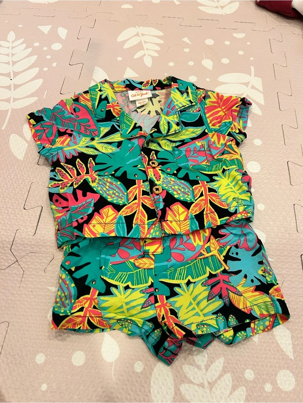 Hawaii style Collar Top & Bottoms Set, Size Newborn